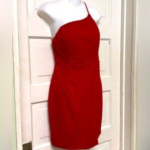 Princess Polly little red dress one shoulder HOCO size 6